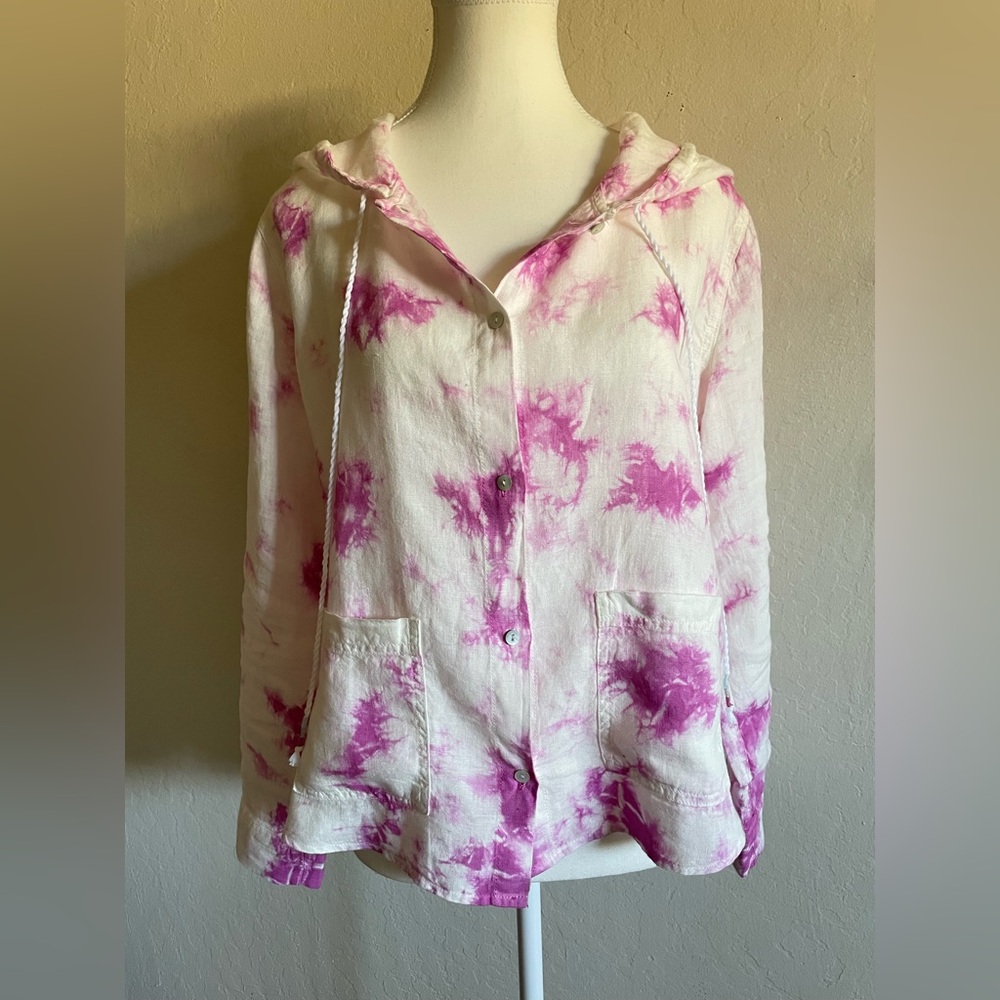 Rachel Zoe linen hooded top